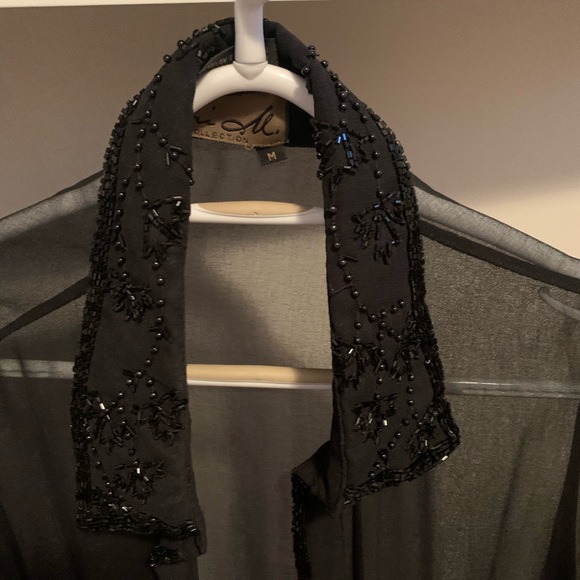 Sheer duster cardigan! Black and sparkly - perfect for fall, winter, NYE - Picture 4 of 4